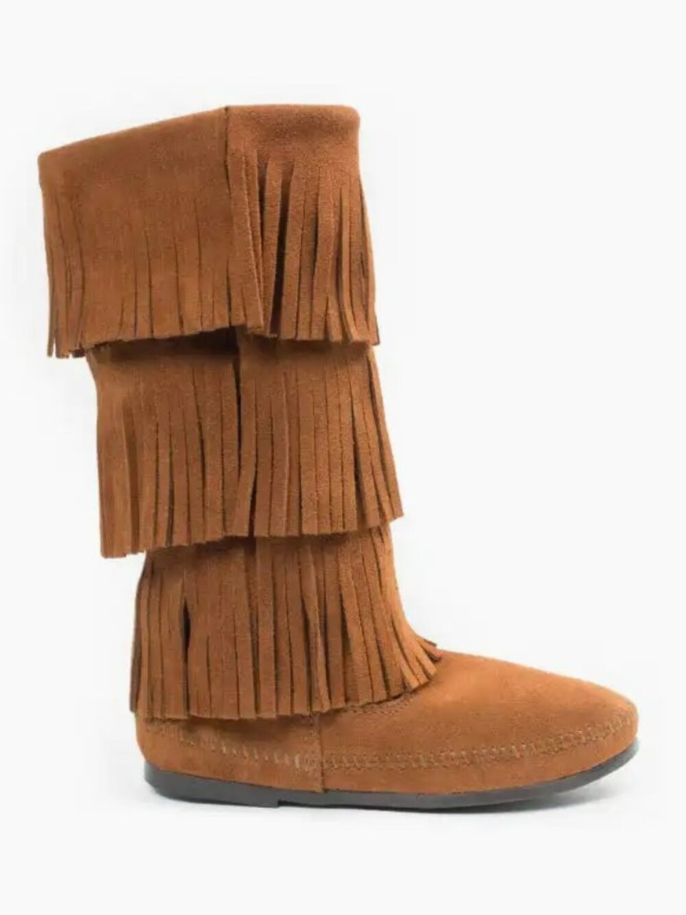 NWOB - Boho 3-Layer Fringe Suede Moccasin Boot - Size 7